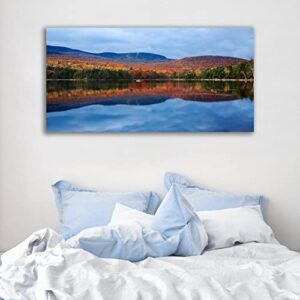 Framed Canvas Wall Art Print On Canvas Loon Lake Pictures Posters Artwork for Living Room Bedroom Ready to Hang Wall Decor 20X40