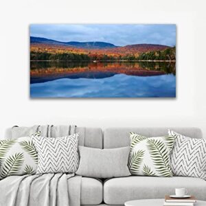 Framed Canvas Wall Art Print On Canvas Loon Lake Pictures Posters Artwork for Living Room Bedroom Ready to Hang Wall Decor 20X40