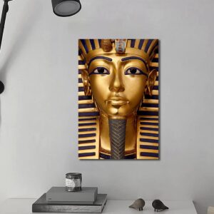 Ancient Egyptian Pharaoh Canvas Painting Poster Golden Tutankhamun Prints Mural Poster Home Bedroom Decoration Painting Canvas Painting Posters and Prints Wall Art Pictures for Living Room (Framed-style,16x24inch/40x60cm)