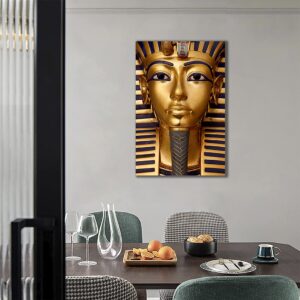 Ancient Egyptian Pharaoh Canvas Painting Poster Golden Tutankhamun Prints Mural Poster Home Bedroom Decoration Painting Canvas Painting Posters and Prints Wall Art Pictures for Living Room (Framed-style,16x24inch/40x60cm)