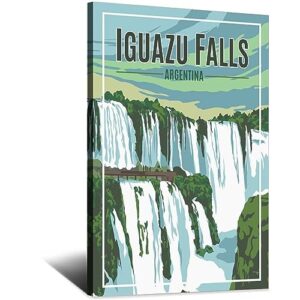 Iguazu Falls Argentina Vintage Travel Posters Canvas Poster Wall Decor Picture Art Posters 8x12inchs(20x30cm)