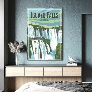 Iguazu Falls Argentina Vintage Travel Posters Canvas Poster Wall Decor Picture Art Posters 8x12inchs(20x30cm)