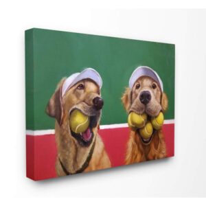 Stupell Industries Mouth Full Tennis Ball Retriever Dogs Painting Canvas Wall Art, 16 x 20, Multi-Color