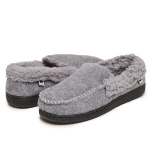 Lucky Brand Mens Faux Wool A-Line Slippers with Memory Foam