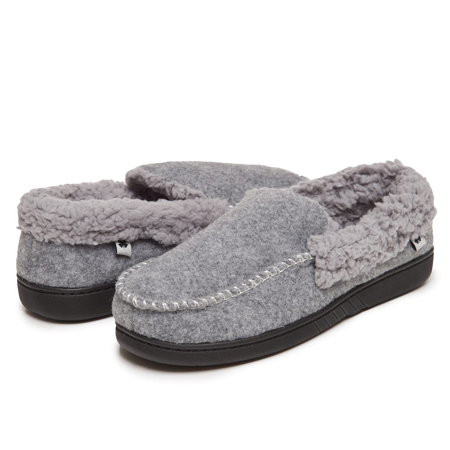 Lucky Brand Mens Faux Wool A-Line Slippers with Memory Foam