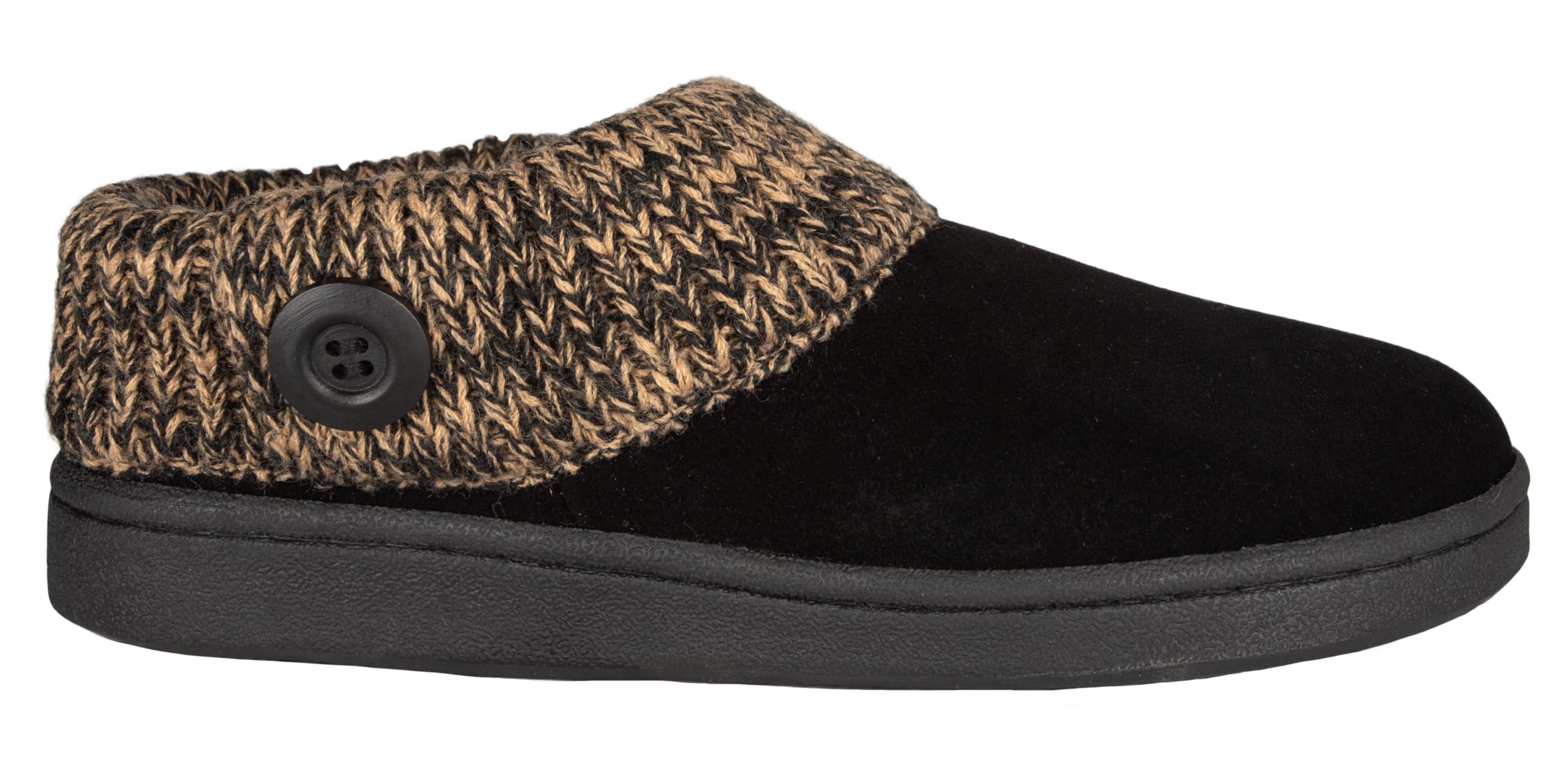 Clarks women's Knit Scuff Slipper, Black, 9 M US