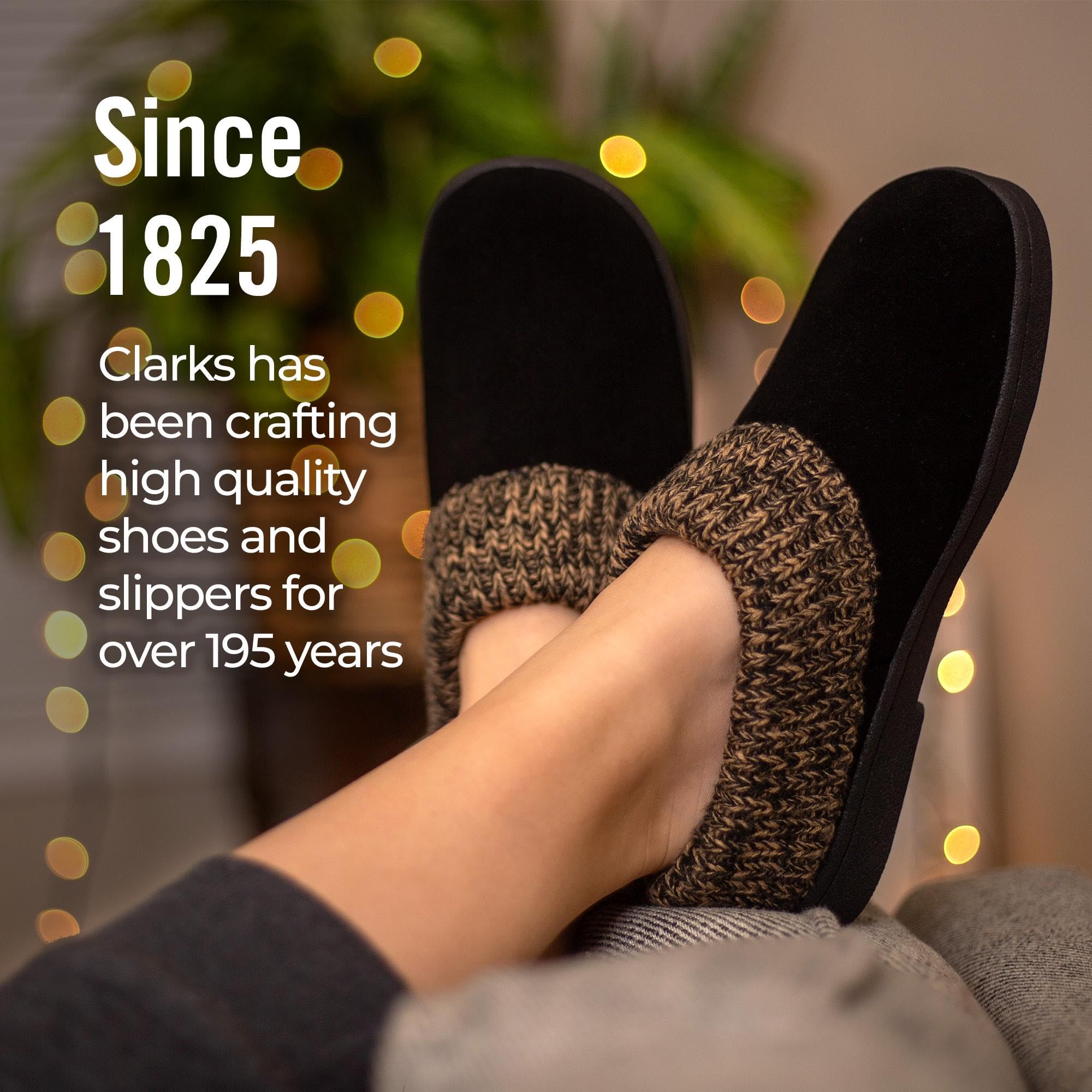 Clarks women's Knit Scuff Slipper, Black, 9 M US