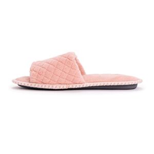 MUK LUKS Women's Sally Micro Chenille Slipper, Rose Gold, Medium