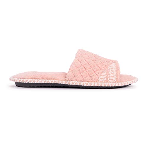 MUK LUKS Women's Sally Micro Chenille Slipper, Rose Gold, Medium