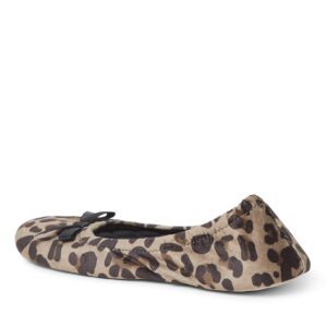 Dearfoams womens Layla Ballerina Slipper, Leopard, Medium US