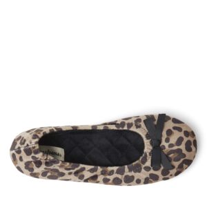 Dearfoams womens Layla Ballerina Slipper, Leopard, Medium US