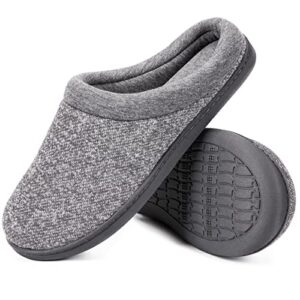 HomeTop Women's Comfort Slip On Memory Foam Slippers French Terry Lining House Slippers w/Durable Sole (Medium / 7-8 B(M) US, Light Gray)