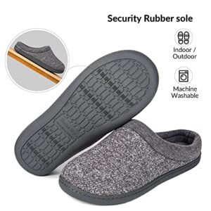 HomeTop Women's Comfort Slip On Memory Foam Slippers French Terry Lining House Slippers w/Durable Sole (Medium / 7-8 B(M) US, Light Gray)