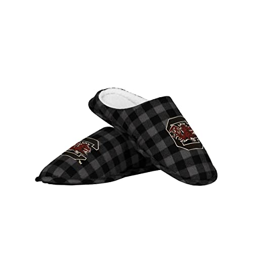 FOCO South Carolina Sherpa Lined Buffalo Check Memory Foam Slipper - Mens Large