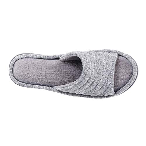 isotoner womens Space Dyed Andrea With Moisture Wicking for Indoor/Outdoor Comfort and Arch Support Slide Slipper, Ash, 8.5-9 US