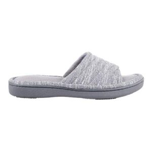 isotoner womens Space Dyed Andrea With Moisture Wicking for Indoor/Outdoor Comfort and Arch Support Slide Slipper, Ash, 8.5-9 US