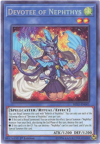 Yu-Gi-Oh! Singles - Devotee of Nephthys - HISU-EN005 - Secret Rare - 1st Edition - Hidden Summoners