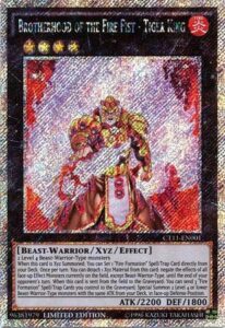 yugioh brotherhood of the fire fist tiger king ct11-en001 platinum secret rare limited edition