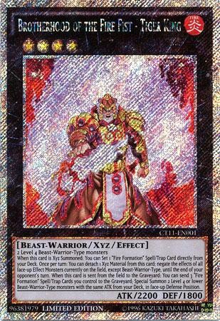 Yugioh Brotherhood of the Fire Fist Tiger King CT11-EN001 Platinum Secret Rare Limited Edition