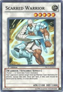 yu-gi-oh! - scarred warrior (prc1-en013) - 2012 premium tin - 1st edition - super rare