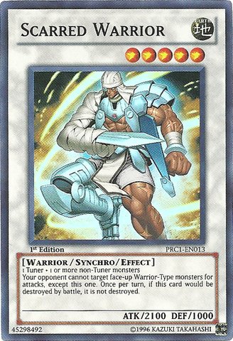 Yu-Gi-Oh! - Scarred Warrior (PRC1-EN013) - 2012 Premium Tin - 1st Edition - Super Rare