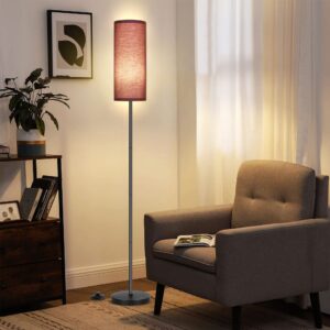 PARTPHONER Floor Lamp for Living Room, Modern Standing Lamps with Lampshade, Minimalist Tall Lamp with Foot Switch for Living Room, Bedroom, Kids Room, Office(Bulb Not Included)