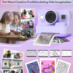 Kids Camera Instant Print, MEETRYE Instant Print Camera for Kids 4-14 Year Old, Christmas Birthday Gifts Digital Camera Toy for 5 6 7 8 9 10 Year Old Girls Boys Toddlers