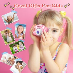 Kids Camera for Boys and Girls, ACIXX Digital Camera for Kids Toy Gift, Toddler Camera Christmas Birthday Gifts for Age 3-12 with 32GB SD Card, Video Recorder 1080P IPS 2 Inch(Pink)