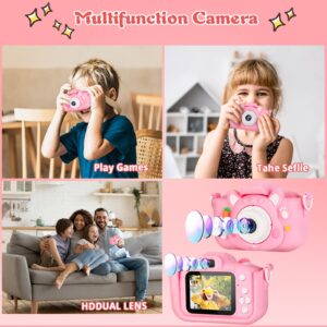 Kids Camera for Boys and Girls, ACIXX Digital Camera for Kids Toy Gift, Toddler Camera Christmas Birthday Gifts for Age 3-12 with 32GB SD Card, Video Recorder 1080P IPS 2 Inch(Pink)