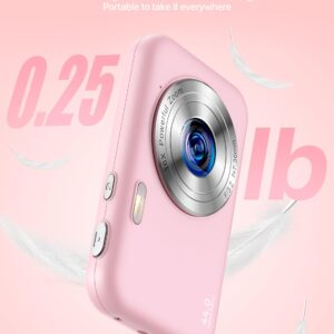 Digital Camera, FHD 1080P Kids Camera with 32GB SD Card 16X Digital Zoom Portable Small Camera, Compact Point and Shoot Camera Mini Digital Camera for Teens Kids Boys Girls Students Seniors - Pink