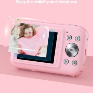 Digital Camera, FHD 1080P Kids Camera with 32GB SD Card 16X Digital Zoom Portable Small Camera, Compact Point and Shoot Camera Mini Digital Camera for Teens Kids Boys Girls Students Seniors - Pink