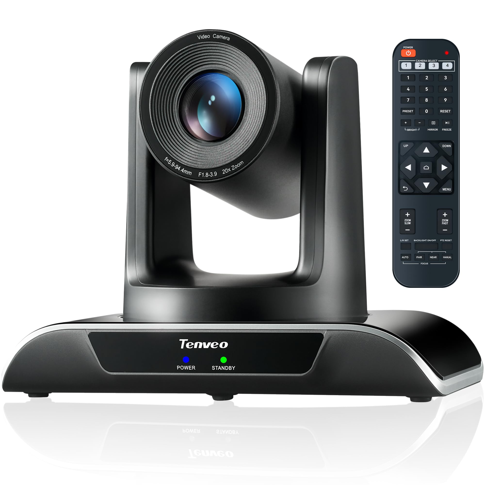 Tenveo 20X Optical Zoom PTZ Conference Room Camera, USB3.0/HDMI FHD 1080P 60FPS, for Video Conferencing Business Meeting Live Streaming Church Services Worship Events Education Skype Zoom Teams OBS