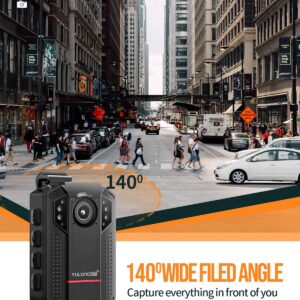 YULONGDT 1440P Body Camera, 128GB Body Cameras with Audio and Video Recording, Wearable Body Camera for Police, Personal, Infrared Night Vision, 3300mAh Battery for Civilian, Law Enforcement