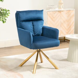 homedot contemporary living room chair 180° swivel accent chair with armrest mid-century bedroom chair ergonomic design makeup chair with high back for vanity,dining