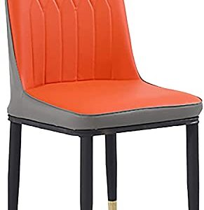 FIXARE Kitchen Dining Chairs Modern PU Leather High Back Padded Soft Seat Lounge Chair Metal Legs Living Room Chairs (Color : 3)