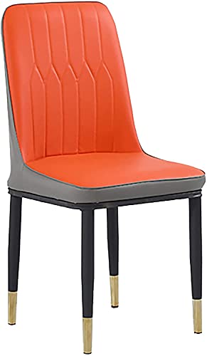 FIXARE Kitchen Dining Chairs Modern PU Leather High Back Padded Soft Seat Lounge Chair Metal Legs Living Room Chairs (Color : 3)