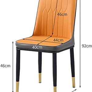 FIXARE Kitchen Dining Chairs Modern PU Leather High Back Padded Soft Seat Lounge Chair Metal Legs Living Room Chairs (Color : 3)