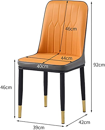 FIXARE Kitchen Dining Chairs Modern PU Leather High Back Padded Soft Seat Lounge Chair Metal Legs Living Room Chairs (Color : 3)