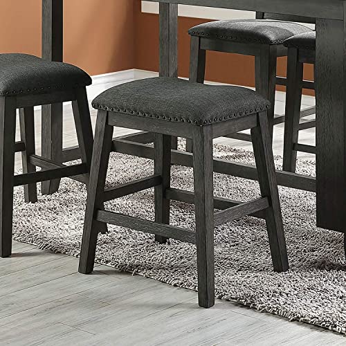 Gecheer Modern Contemporary Dining Room Furniture Chairs Set of 2 Counter Height High Stools Dark Brown Finish Wooden Foam Cushion Seat