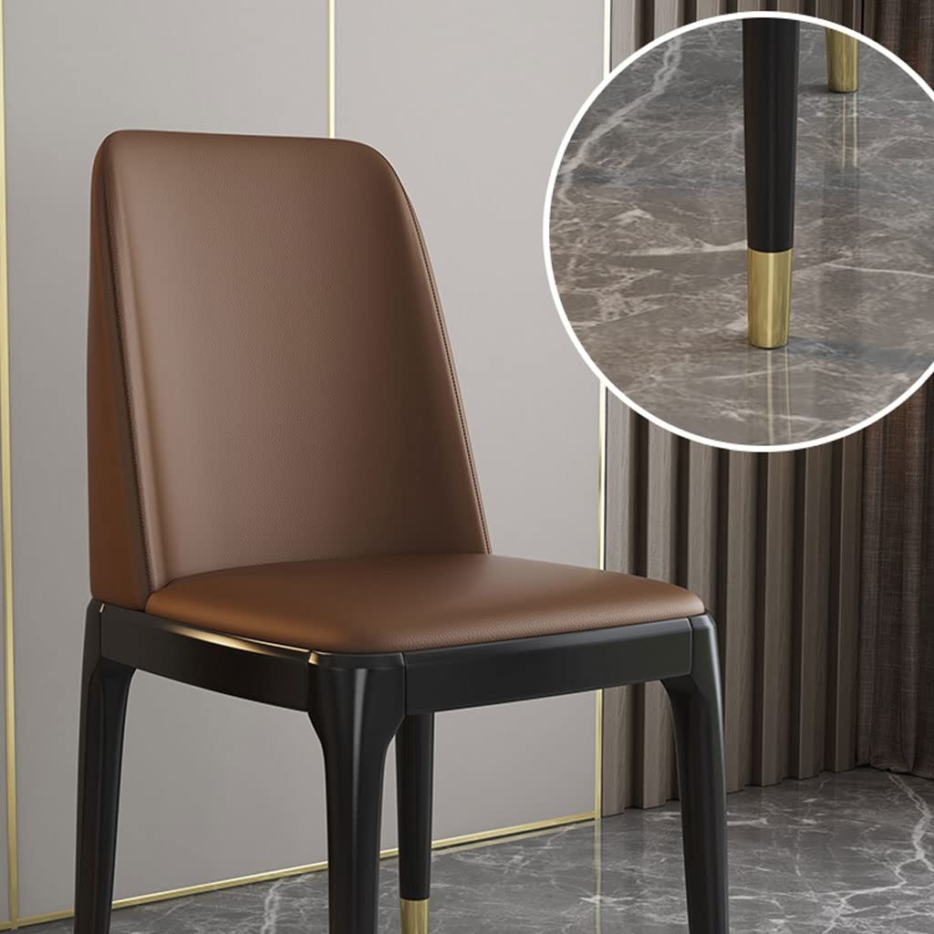 RILOOP Dining Chairs,Modern Pu Leather High Back Padded Soft Seat with Wooden Legs for Home Restaurant/White/Walnut Copper Sleeve