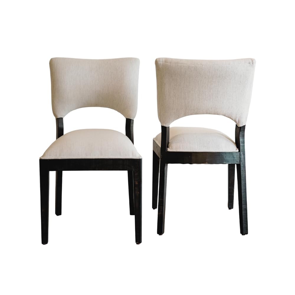 Posh Pollen Uptown Set of 2 Upholstered dining chairs, White