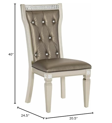 Wycian Kitchen Counter Height Chairs, Patio Dining Chairs 2PCS Wood Champagne Seat Height 18.5" Living Room Bedroom Dining Rooms Garden