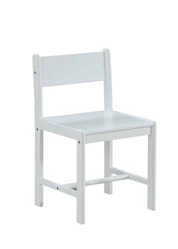 Wycian Patio Dining Chairs, Chair Seat 1PC White Solid Wood Capacity 300LB 17.00" L 17.00" W 30.00" H Living Room Bedroom Dining Rooms Garden Small Patio Chair