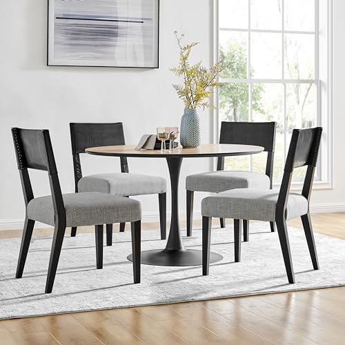 New Pacific Direct Kylo Dining Side Chair, Black/Meridien Gray