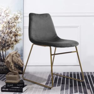 wOod-it Dining Chairs Set of 2, Pre Assembled Bucket Chair Set Velvet Upholstered with Gold Legs Mid Century Modern for Dining Room, Kitchen, 20.1" W x 21.7" D x 31.5" H