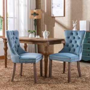 wycian patio chair for men, velvet chair for vanity 2pcs light blue seat height 20" foam 25.5" l 19.7" w 37.4" h living room bedroom dining rooms