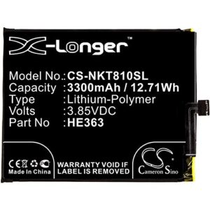 3300mAh Battery Replacement for 8.1 TA-1128 TA-1119 HE363 HE377 HE362 (3.85V)