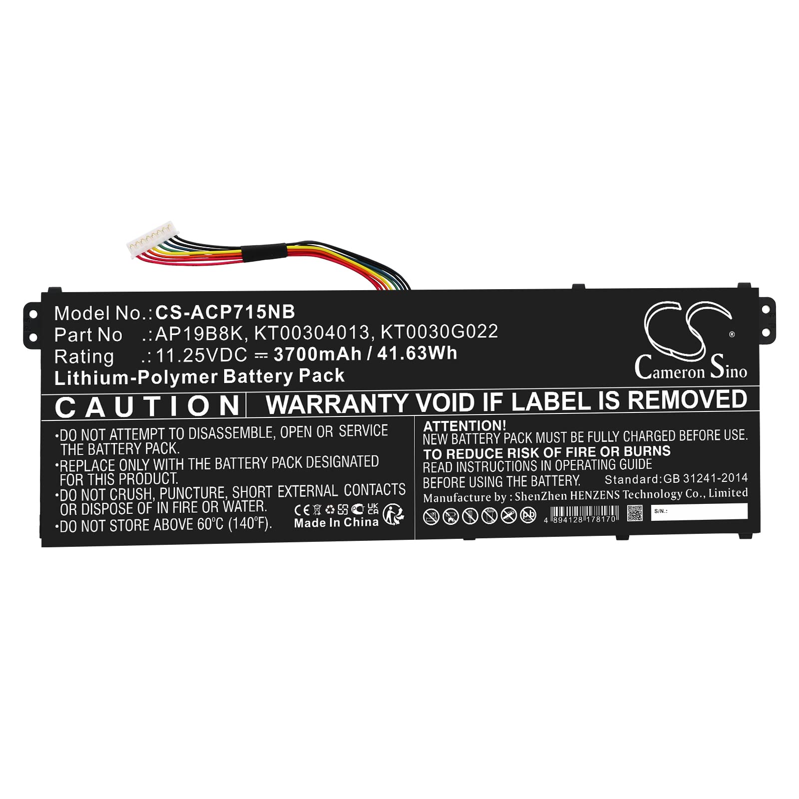 Qigenia Replacement Battery for A A314-22-R689 3 A315-23-R2X1 Swift 3 SF314-58-57E5 3 A315-23-R3QJ 3 A315-23-R11P 5 A514-54-58VB 5 A515-56-54U1,AP19B8K KT00304013 KT0030G022 Battery (3700mAh/11.25V)