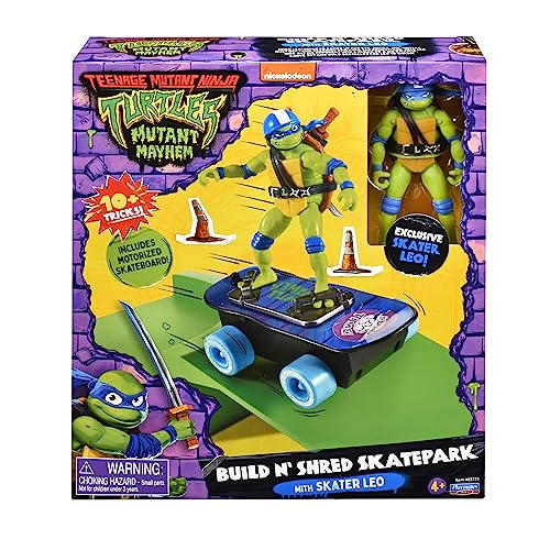 Teenage Mutant Ninja Turtles: Mutant Mayhem Leonardo on a Skateboard with Accessories by Playmates Toys - AMAZON Exclusive