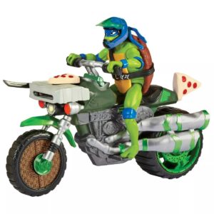 teenage mutant ninja turtles: mutant mayhem ninja kick cycle with exclusive leonardo figure by playmates toys